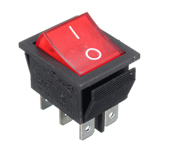 Тумблер 2 положения квадратный большой (красный) 6-ножек Тумблер 2 положения квадратный большой (красный) 6-ножек