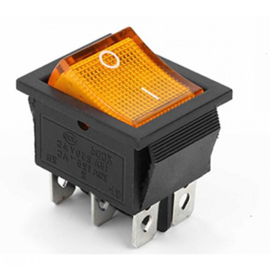 Тумблер 2 положения квадратный большой (желтый) 6-ножек Тумблер 2 положения квадратный большой (желтый) 6-ножек