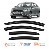 Дефлекторы окон LADA VESTA / СЕДАН / НАКЛАДНЫЕ / скотч /к-т 4 шт./ AZARD