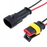 Разъём папа-мама герметичный 2-контактный с проводом Разъём папа-мама герметичный 2-контактный с проводом