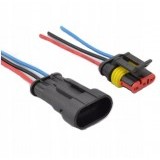 Разъём папа-мама герметичный 3-контактный с проводом Разъём папа-мама герметичный 3-контактный с проводом