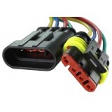 Разъём папа-мама герметичный 4-контактный с проводом Разъём папа-мама герметичный 4-контактный с проводом